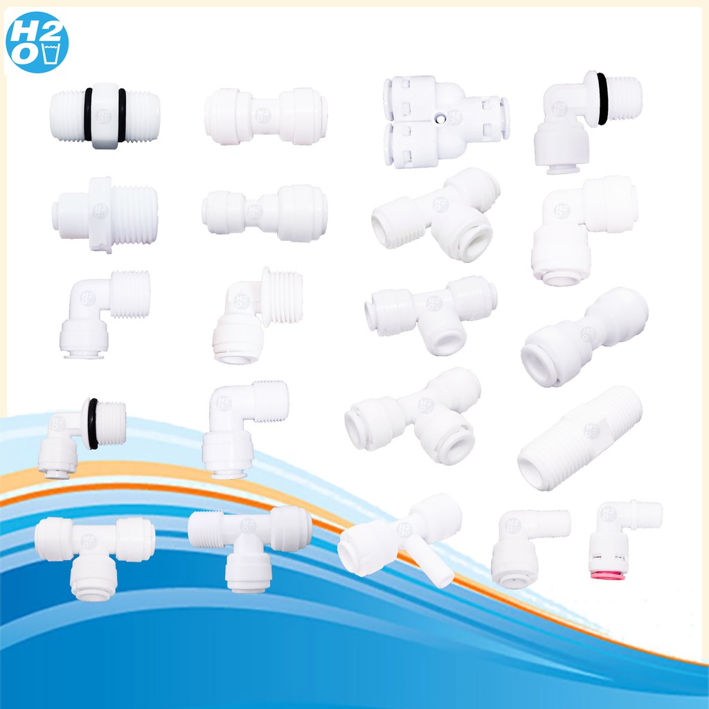 อะไหล่เครื่องกรองน้ำ ทุกแบบ มีหลายแบบให้เลือก ข้อต่อ ข้องอ 2 หุน, 3หุน สำหรับถังแรงดัน RO พ่นหมอก สำ
