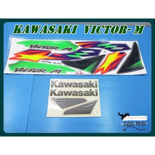 KAWASAKI VICTOR-M year 1997 BODY STICKER SET PAIR "RED" &amp; "GREEN"  // สติ๊กเกอร์ตัวรถ  สีแดง-เขียว เคลือบเงา งานละเอียด
