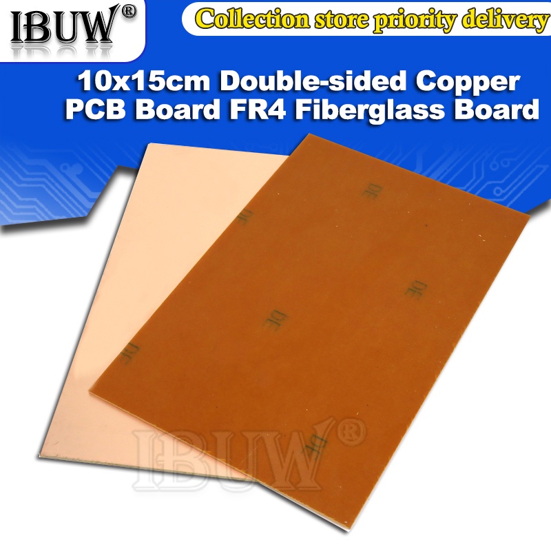 ชุดแผ่นบอร์ดวงจร PCB ทองแดง ด้านเดียว ขนาด 10x15 ซม. 10x15 ซม. DIY 2 ชิ้น