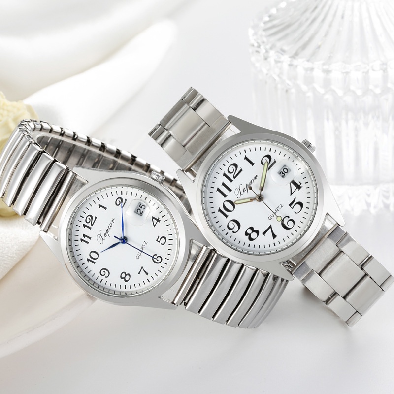 นาฬิกาข้อมือควอตซ์ หน้าปัดใหญ่ สายยางยืด หน้าปัดตัวเลขใหญ่ สไตล์คลาสสิก แฟชั่นสําหรับผู้ชาย และผู้หญิง - รูปที่ 5