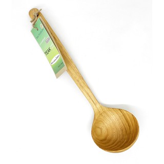 Dar Products กระบวยตักซุปไม้สัก Teak Wood Kitchen Soup Ladle Long Handle ขนาด 12x3.5นิ้ว  ยี่ห้อดาร์โปรดักส์