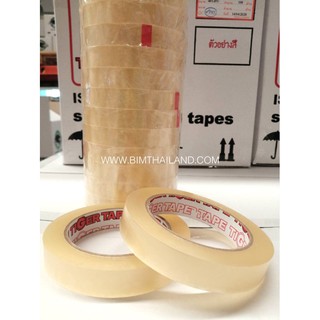 TIGER TAPE เทปใส 1 นิ้ว 100 หลา ฟิล์มหนา 45mic ม้วนใหญ่  24 ม้วน ราคาส่ง ติดงานแพ็คสินค้าทั่วไป