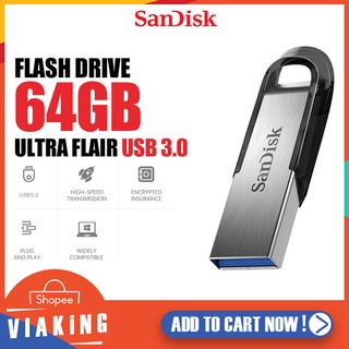 แฟลชไดรฟ์ SanDisk Ultra Flair USB3.0 64GB ที่เก็บข้อมูล Memory Flashdrive ด้วยความเร็วสูงสุด 150MB/s เมมโมรี่ แซนดิส