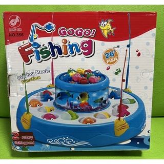 Gogo fishing เกมส์ตกปลา 2 ชั้น ใส่ถ่านหมุนได้ มีดนตรี เบ็ดแม่เหล็ก เล่นได้2-4คน เกมตกปลา