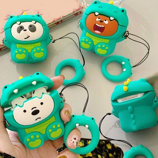 เคสหูฟังไร้สาย ลายการ์ตูนหมี we bare bear น่ารัก 3D สําหรับ airpods 1 2