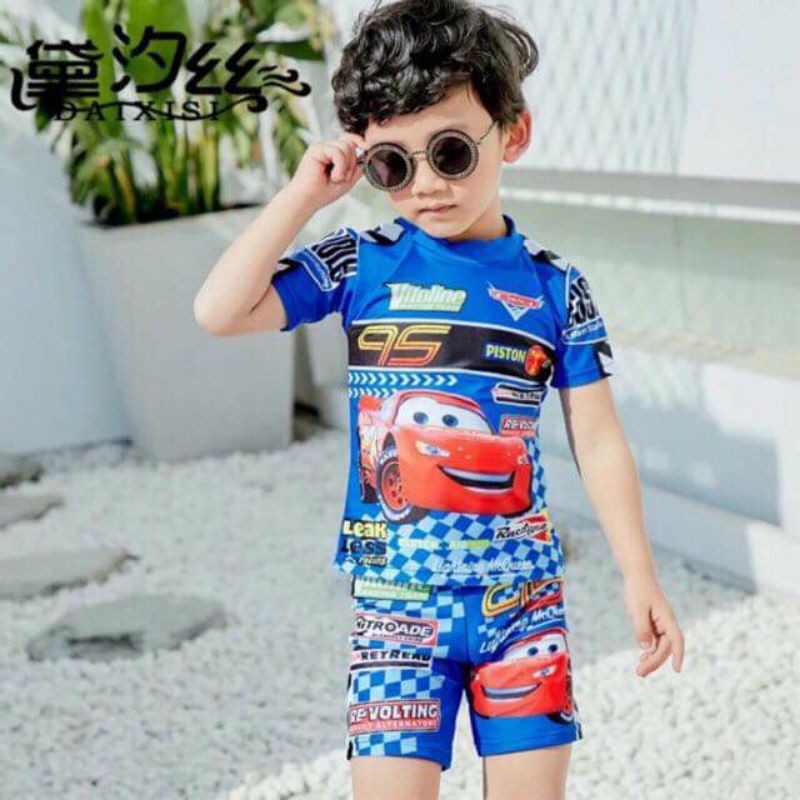 ชุดว่ายน้ำลายMcQueen#ชุดว่ายน้ำเด็ก