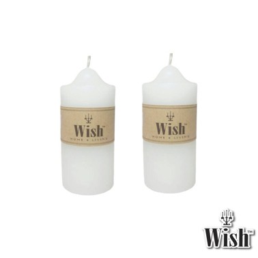เทียนแท่งสีขาว Pillar Candle ขนาด 2 นิ้ว x 4 นิ้ว ( 2 ต้น )