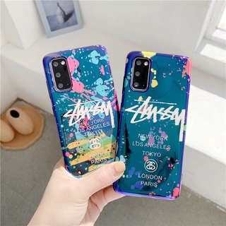 Samsung Galaxy Note20 Ultra Note10 Pro Note10+ Note9 Note8 S21 Plus S20 S10 S10+ Note 20 10 9 8 S21ultra S20ultra S21+ S20+ S10+ S9+ S8+ Cute Cartoon Soft Phone Case Blue Situs Full Back Cover