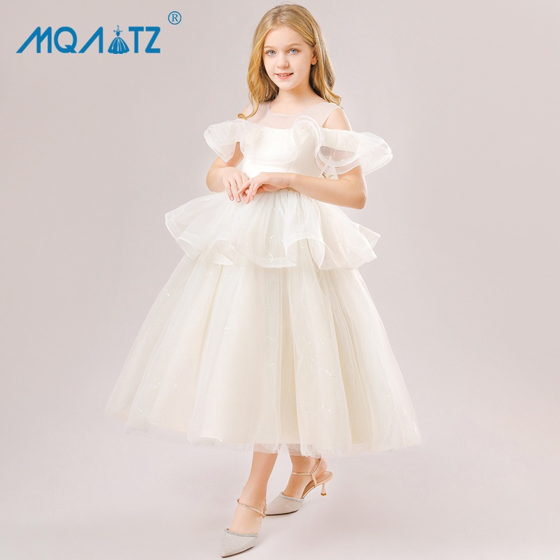 Mqatzประกวดดอกไม้เด็กชุดราตรีสําหรับสาวเด็กเครื่องแต่งกายชุดเจ้าหญิงวันเกิดสาวเสื้อผ้าชุดแต่งงาน2-12ปี LP-312