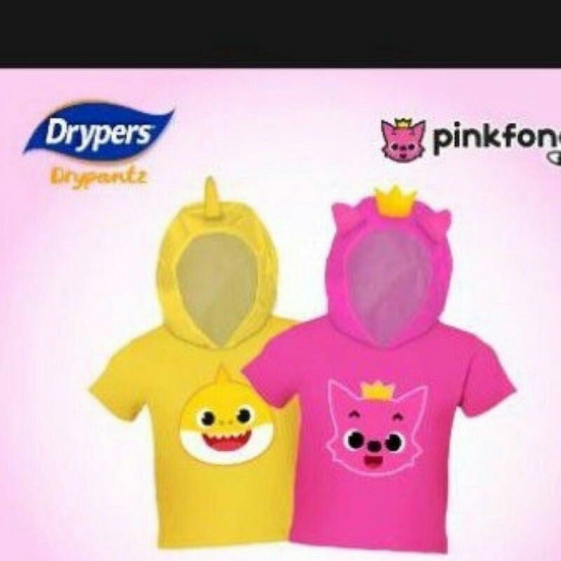 เสื้อยืด Drypers Baby Shark XXL - สีเหลือง