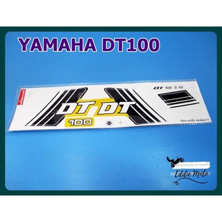 YAMAHA DT100 BODY STICKER "BLACK" &amp; "YELLOW" SET // สติ๊กเกอร์ตัวรถ DT100 สีดำ-เหลือง เคลือบเงา ติดรถสีเหลือง