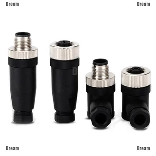<Dream> ปลั๊กเชื่อมต่อเซนเซอร์ M12 3 4 5 Pin ตัวผู้ ตัวเมีย ตรง ขวา