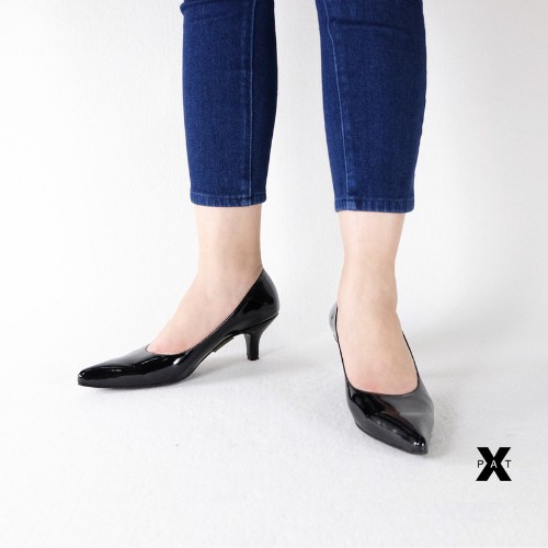 สีดำ X-PAT (1X8810) รองเท้าคัชชูสูงกำลังดี