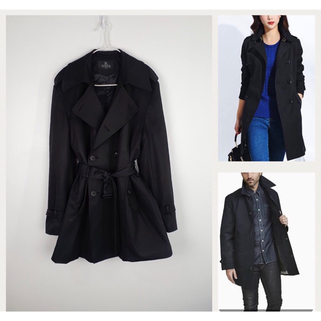L21-9 เทรนโค้ท สีดำ ช/ญ ใส่ได้