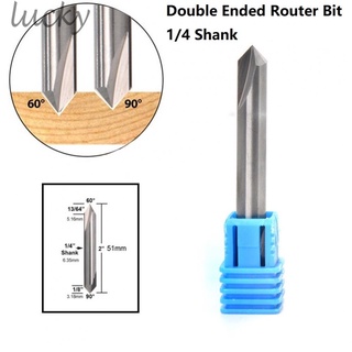 Lucky~60 &amp; 90 Degree V Groove Solid Carbide Router Bit 1/4inch Shank Milling Cutter Brand New#lucky888