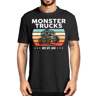 คอลูกเรือเสื้อยืด พิมพ์ลาย Monster Truck Are My Jam สไตล์วินเทจ แฟชั่นเรโทร สําหรับผู้ชายS-5XL