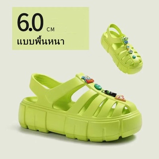 รองเท้าแตะก้นหนา💛✨👣รองเท้าหัวโต รองเท้าแตะผู้หญิง รองเท้าแตะลำลอง แบบพื้นหนา🌟🌰​​สูง 6cm size35-40💕