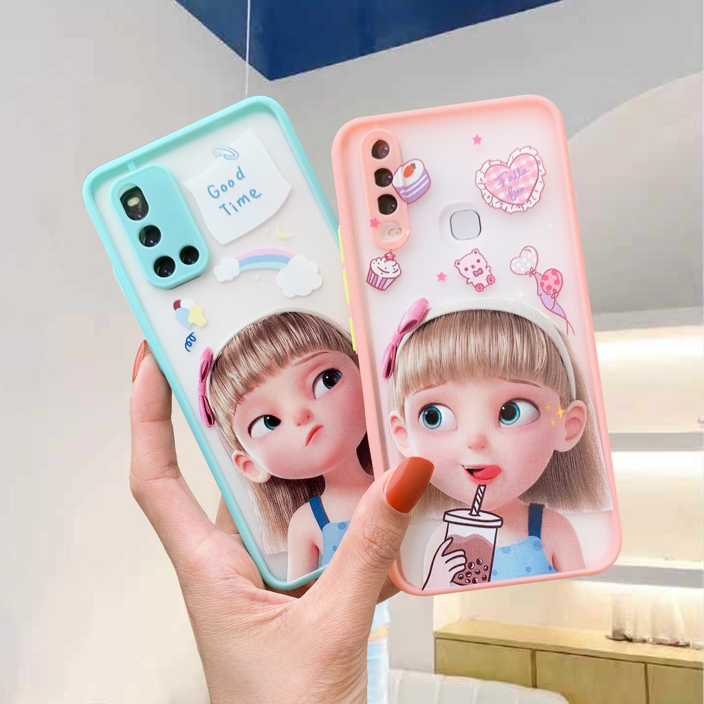 เคสวีโว่ Y31 Y12S เคสหลังใสขอบกล้องสกรีนลายการ์ตูนสุด VIVO Y30 Y50 Y12 Y15 Y17 V19 Y20 Y12S VIVOY12S