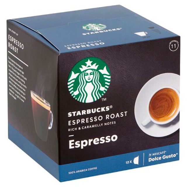 STARBUCKS BY NESCAFE DOLCE GUSTO ESPRESSO DARK ROAST 12แคปซูล 1 กล่อง
