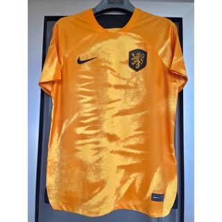 เสื้อกีฬาแขนสั้น ลายทีมชาติฟุตบอลเนเธอร์แลนด์ World Cup ชุดเหย้า สีส้ม สําหรับผู้ชาย 2022