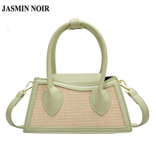 Jasmin NOIR กระเป๋าถือ กระเป๋าสะพายไหล่ แบบสาน สไตล์เรโทร สําหรับสตรี