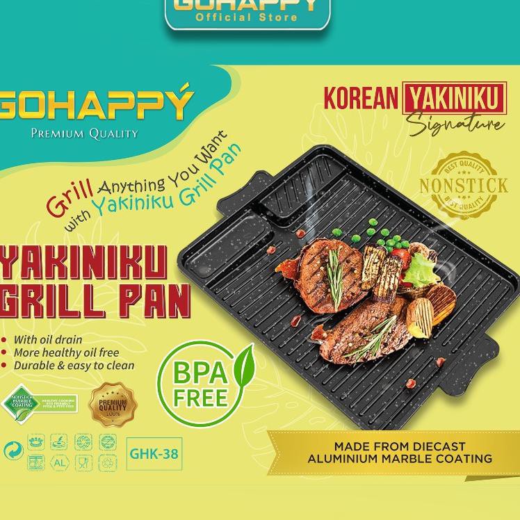 GO HAPPY KOREAN YAKINIKU GRILL PAN GHK-38 Marble GRILL BATAM