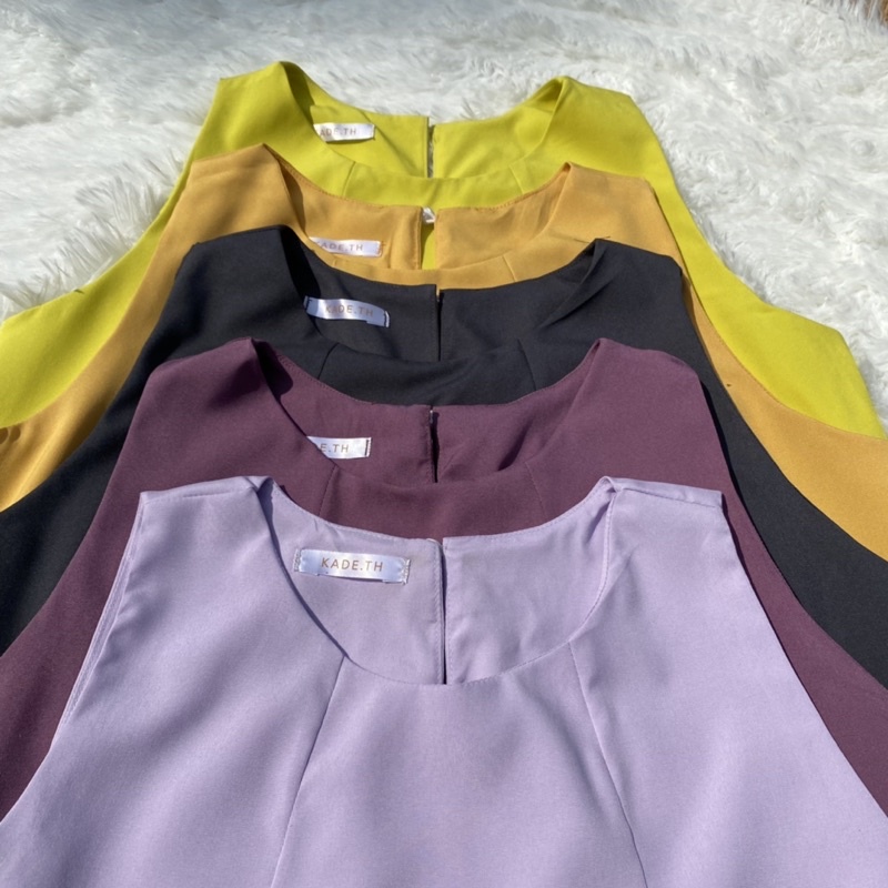 เสื้อแขนกุด มีครบ size S-XXL คอกลม ตีเกร็ด แพทเทิลหรูสีเยอะที่สุด ส่งไวมาก ราคา ถูกที่สุด ดีลบีเคเค แกลเลอรีภาพที่ 9