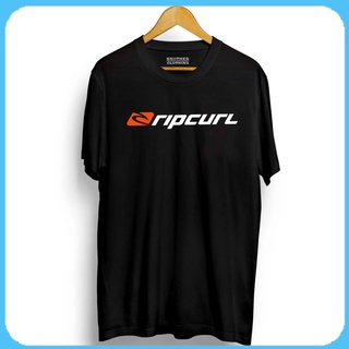 Kaos Distro RIPCURL เสื้อแขนยาว พิมพ์ลายโลโก้ สีส้ม สีดํา ไซซ์ S M L XL XXL