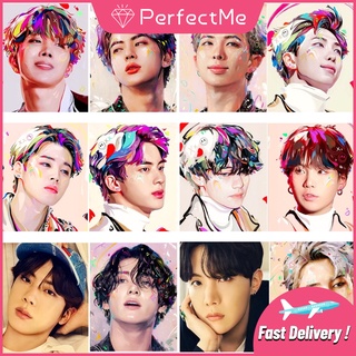 [PM] ชุดงานจิตรกรรมเม็ดบีดทรงเพชร 5D DIY รูปดาว BTS Male สําหรับตกแต่งบ้าน 30x40ซม.