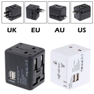 ปลั๊กไฟทั่วโลก Dual USB Universal Adapter   USB 2 ช่อง