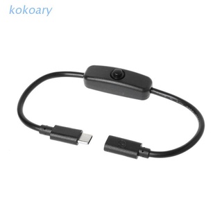 Kok Type C พาวเวอร์ซัพพลาย Usb-C Male To Female สวิทช์เปิด/ปิดสําหรับ Raspberry Pi 4 An-Droid โทรศัพท์มือถือ