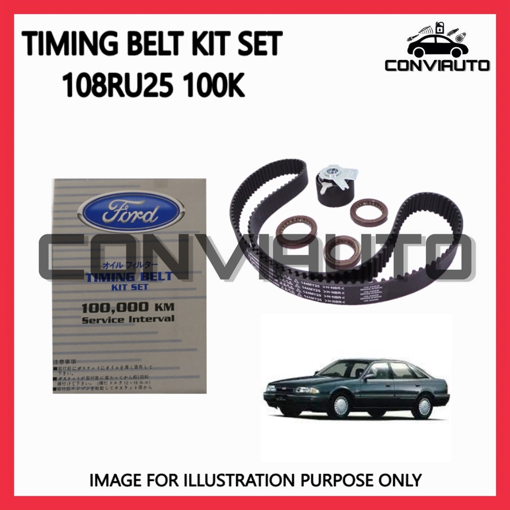 FORD TELSTAR TX5 12V 1991 ~ 108RU25 TIMING BELT SET 100,000KM (FE1H-12-205G-SET) CONVIAUTO