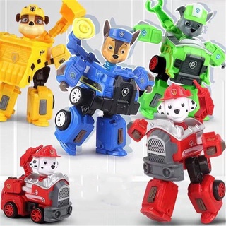 8 รูปแบบ Paw Patrol ของเล่น Transformer Robot รถ ของเล่นเพื่อการศึกษาสำหรับเด็กของขวัญวันเกิด