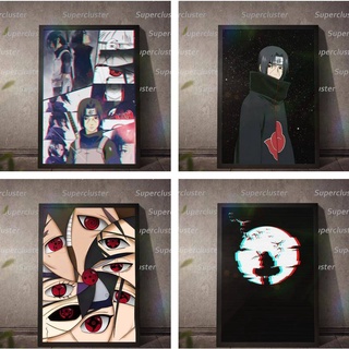 โปสเตอร์ภาพวาด ผ้าแคนวาส พิมพ์ลายการ์ตูนนารูโตะ Itachi สําหรับตกแต่งผนังบ้าน