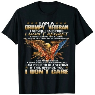 เสื้อยืด พิมพ์ลาย I Am A Grumpy Old Veteran I Served I Sacrificed สําหรับผู้ชายS-5XL