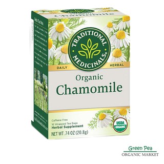 Traditional Organic Chamomile Tea ชาคาโมมายล์ ไม่มีกาเฟอีน 16 Bags.