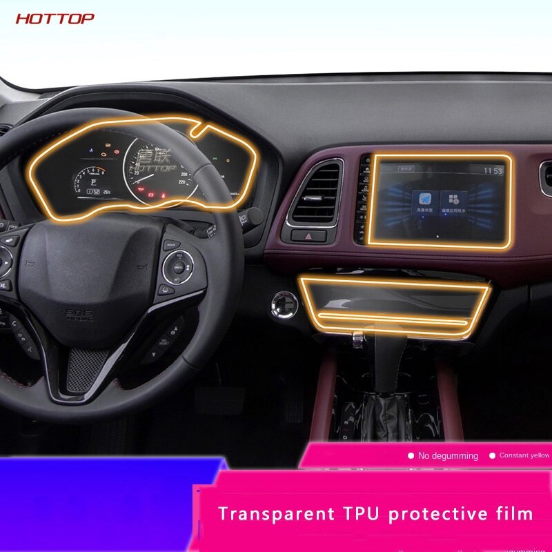 สําหรับHonda Vezel HRV 2019 2020 ฟิล์มรถยนต์ภายในเครื่องปรับอากาศLiquid Crystal Dashboardหน้าจอนําทางTPUฟิล์มป้องกัน