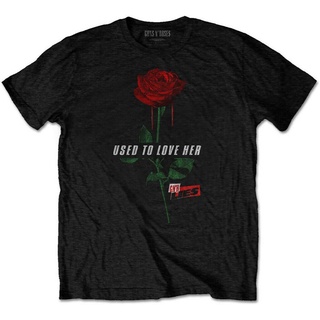 [100% Cotton] เสื้อยืดแขนสั้น คอกลม พิมพ์ลาย N Roses Used To Love Her Rose สีดํา สําหรับผู้ชาย และผู้หญิง