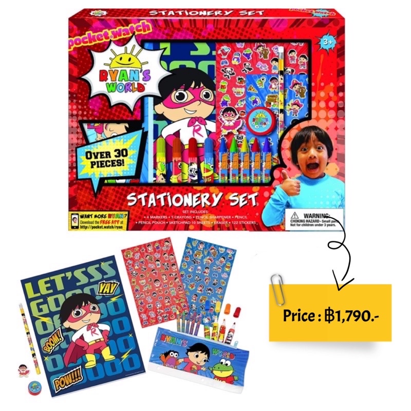 Ryan's World Coloring Art Set for Boys and Girls with Stickers + Pencil Pouch