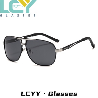 Lcyy ใหม่ แว่นตากันแดด เลนส์โพลาไรซ์ ป้องกันรังสีอัลตราไวโอเลต สําหรับผู้ชาย เหมาะกับการขับขี่ 8708