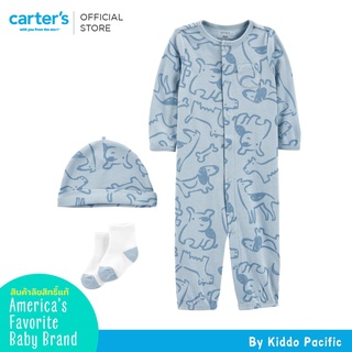 Carters Jumpsuit+Hat+Sock 3Pc Blue L8 คาร์เตอร์เสื้อผ้าเซทจั๊มสูทพร้อมหมวกถุงเท้า