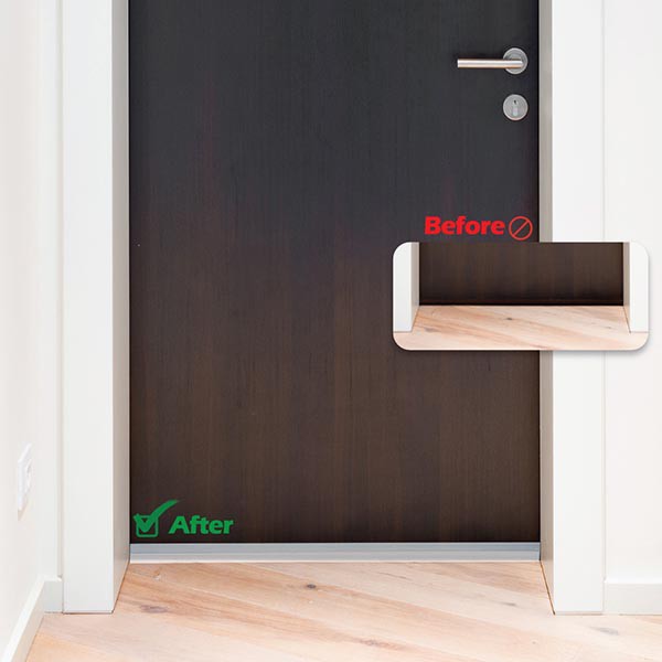 [แผ่นสีใส] SmileArm® ที่กั้นประตู สีใส แถบกาว ยางซิลิโคน คิ้วกันแมลง ปิดช่องใต้ประตู - ใช้ได้กับประตูทุกแบบ - รูปที่ 5