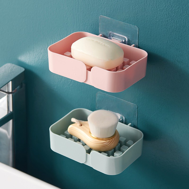 Mi Fan Home [ยิงจริง]#免打孔沥水肥皂盒粘贴壁挂肥皂架卫生间塑胶香皂架香皂盒浴室肥皂盒浴室收纳