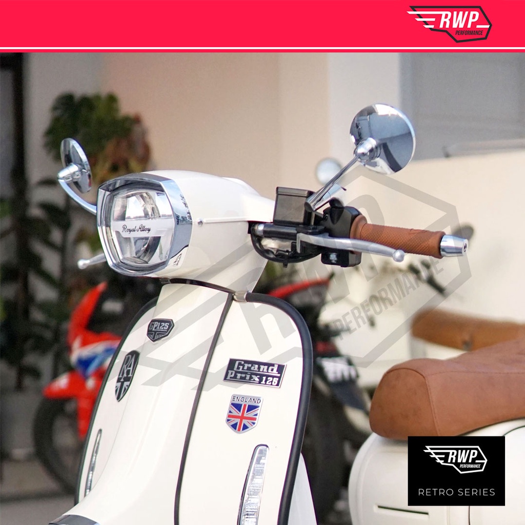 ชุดกระจกมองข้างระดับพรีเมียมสําหรับ ROYAL ALLOY GP125/180/250 & TG250 CHROME & BLACK