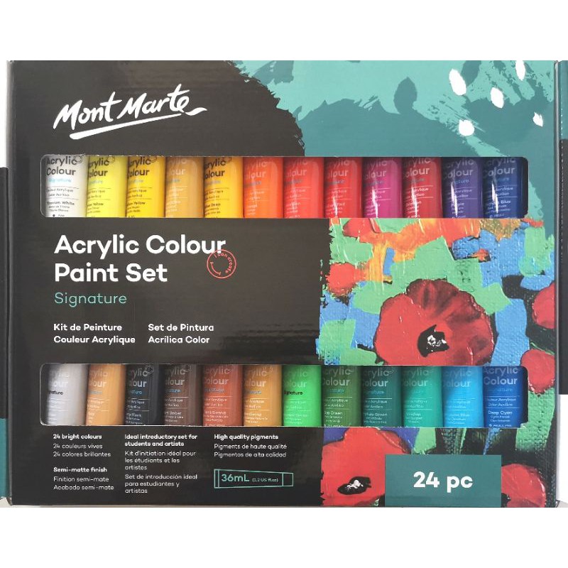 Mont Marte 12/24 Colors 50ml Professional Acrylic Paint Set