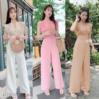 จั้มสูทขายาว แต่งลูกไม้ ชุดงานแต่ง ออกงาน งานบวช เที่ยว2762