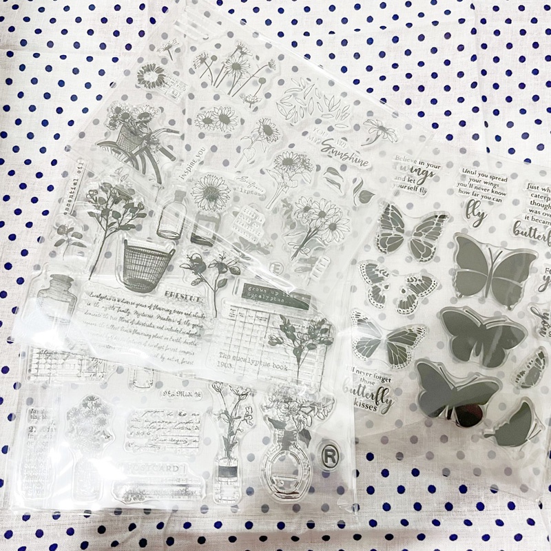 ใหม่แสตมป์ใสผีเสื้อพืชแสตมป์สําหรับอัลบั้ม DIY Scrapbooking Journal Diary Decor