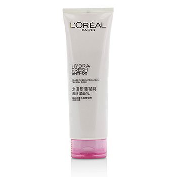 L'Oréal Paris โฟมล้างหน้า Hydrafresh Anti-Ox Grape Seed Hydrating Creamy Foam ปริมาณ 125 มล.