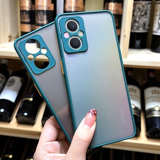 OPPO Reno7 Z 5G กรณีแฟชั่นกล้องสีกรอบป้องกัน Anti-Fall เคสโทรศัพท์ OPPO Reno 7Z Reno7Z 5G ฝาหลัง Frosted Hard Case