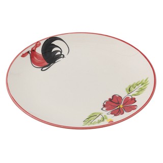 ✨นาทีทอง✨ จานตื้น ขนาด 7 นิ้ว ลายไก่ชบา Shallow Plate Chicken Pattern Size 7 IN